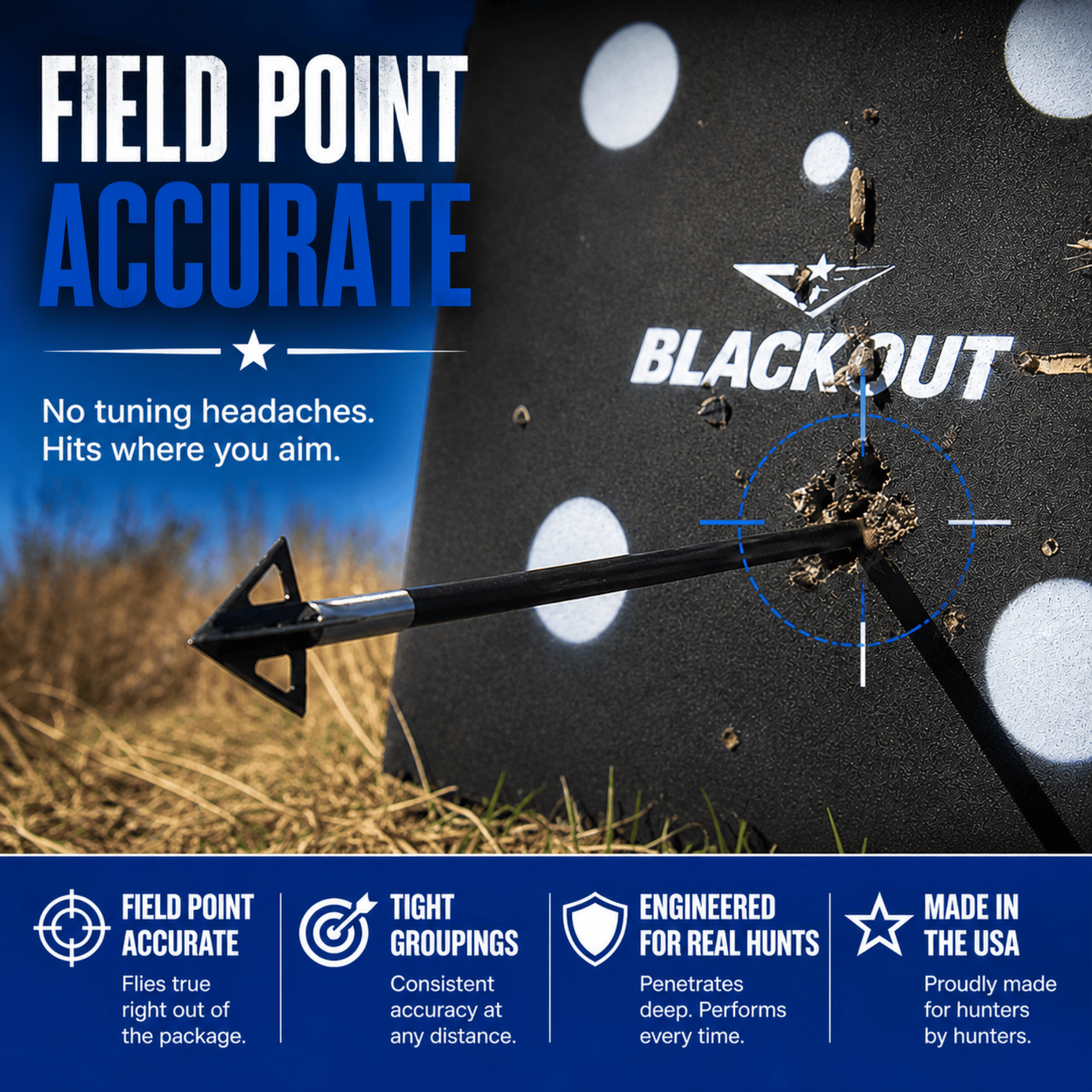 TOTA | 125 grain XL broadhead | 1-3/16-inch vented | fixed blade