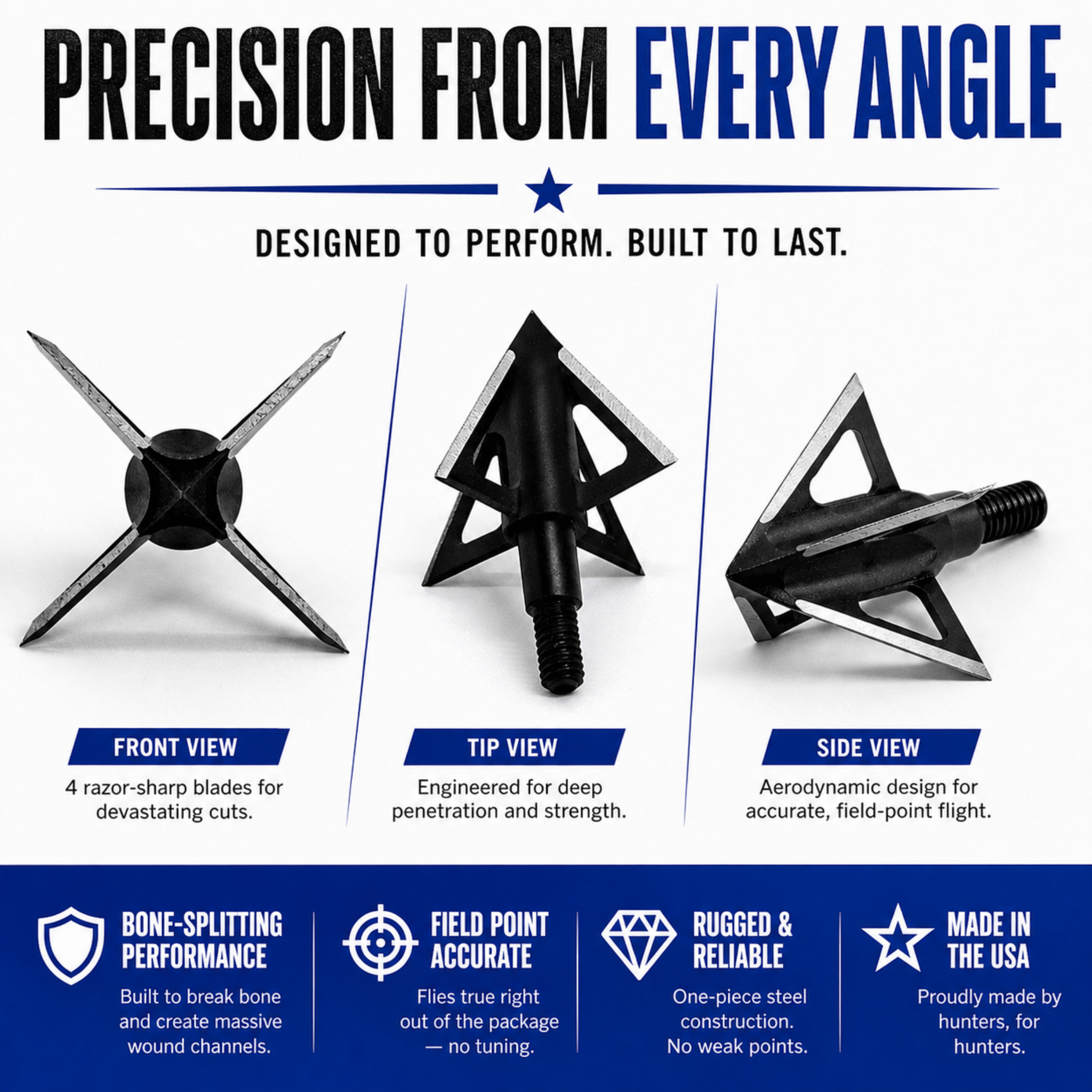 TOTA | 125 grain XL broadhead | 1-3/16-inch vented | fixed blade