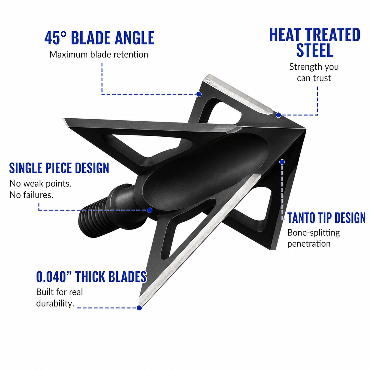 TOTA | 125 grain XL broadhead | 1-3/16-inch vented | fixed blade