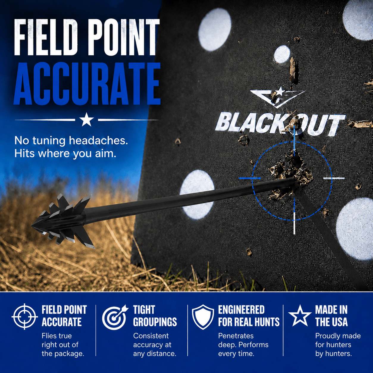 TOTA | 125 Grain Broadhead | Small Game and Turkey | Fixed Blade