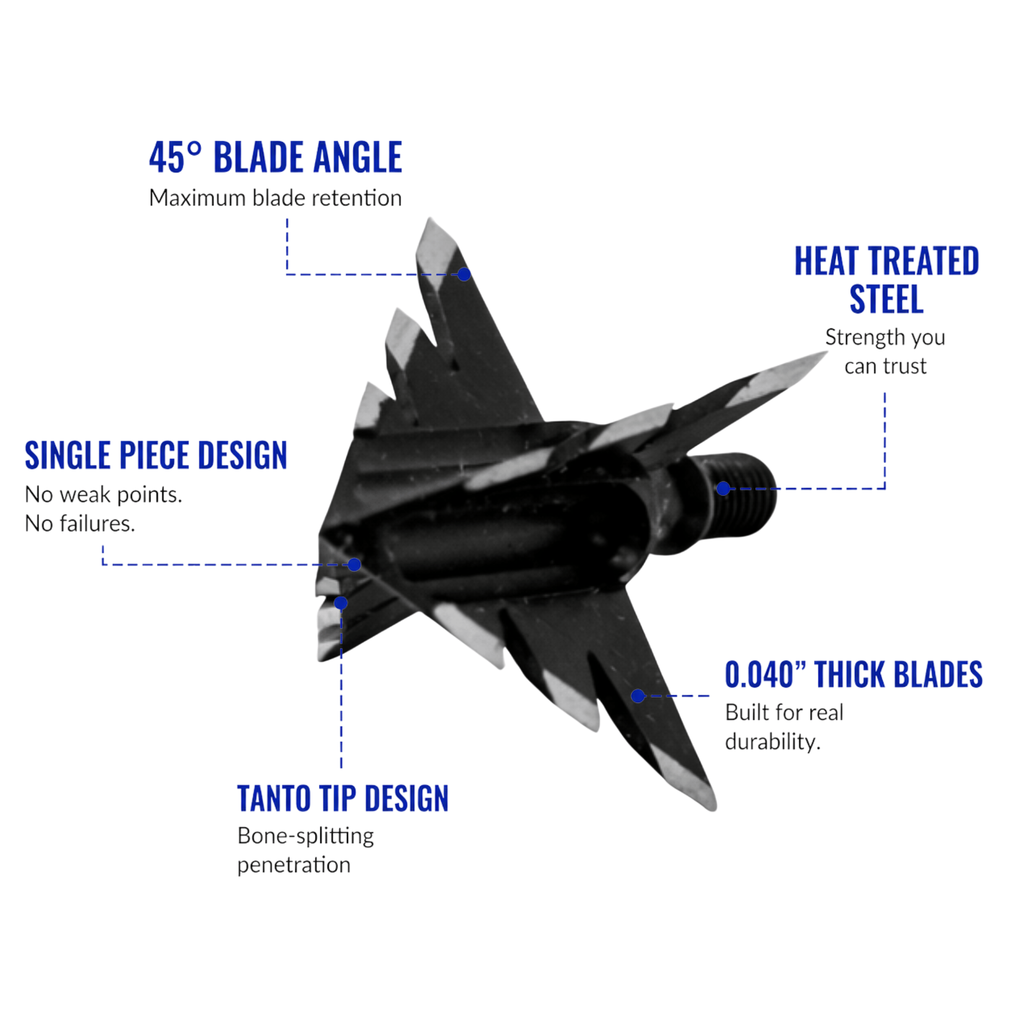 TOTA | 125 Grain Broadhead | Small Game and Turkey | Fixed Blade