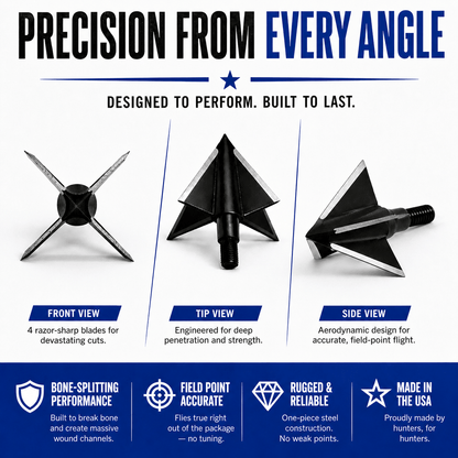TOTA | 150 grain broadhead | 1-inch solid | fixed blade