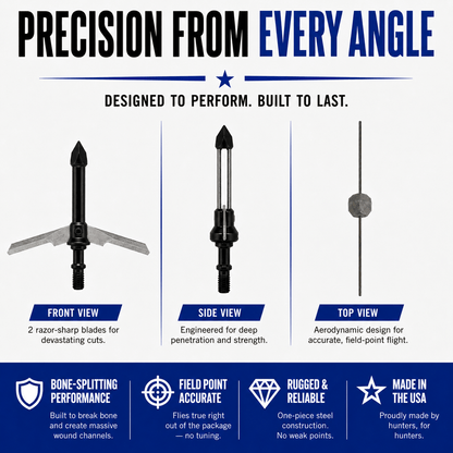 TOTA | 2-Blade Expandable Broadhead | 2.25” Cut | 100 Grain