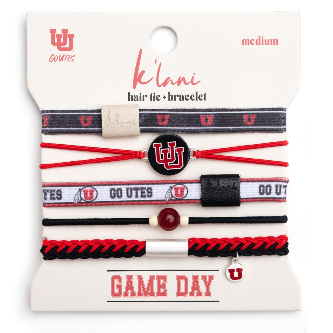 "Game Day" University of Utah Hair Tie Bracelets