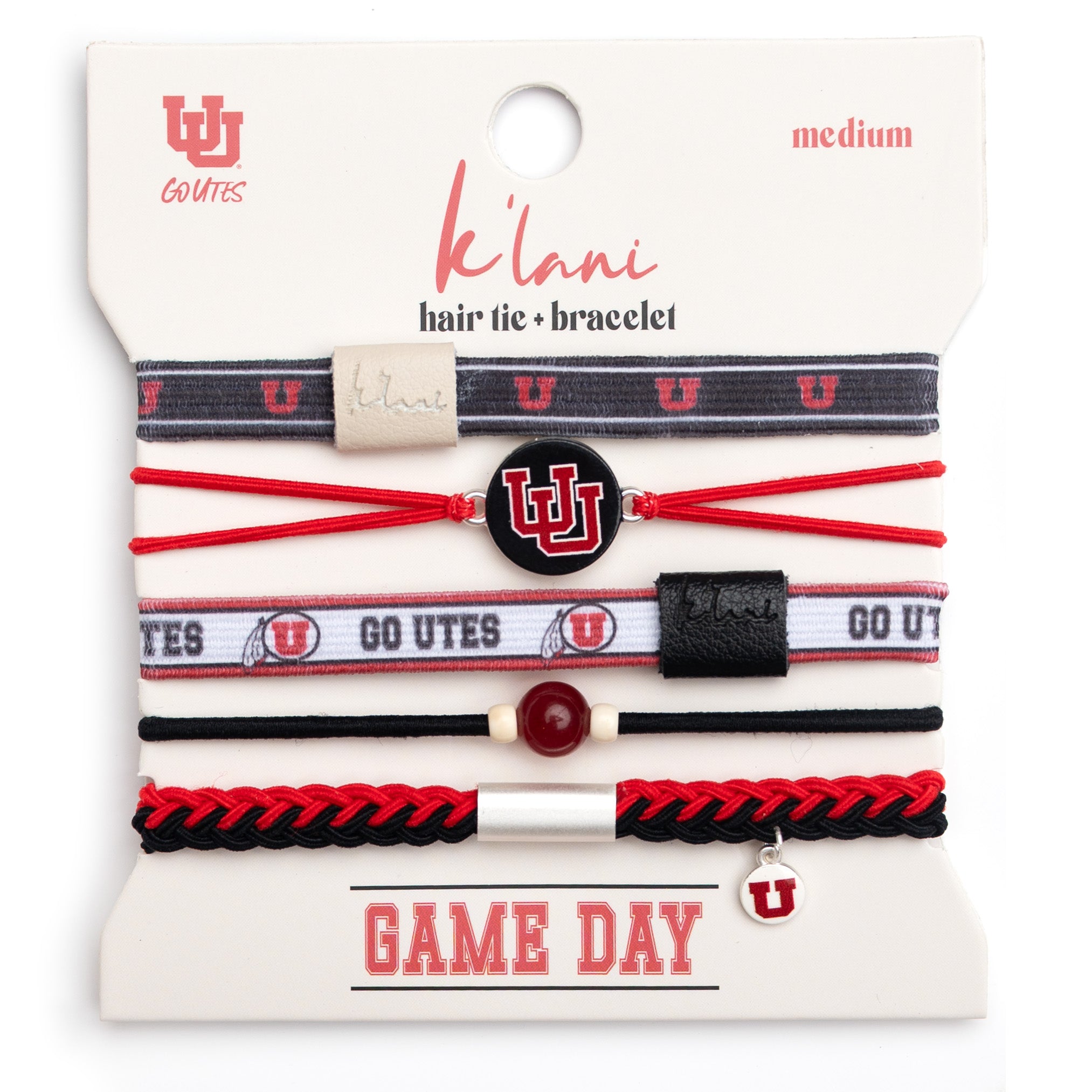 "University of Utah" Game Day Hair Tie Bracelets