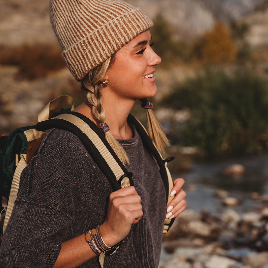 "Venture" Earthy Stripes &amp; Patterned Hair + Wrist Bands