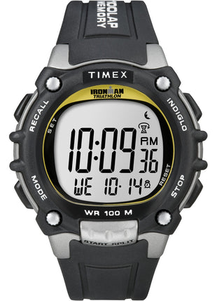 Timex Ironman Traditional 100-Lap - Black/Silver/Yellow Watch [T5E231]