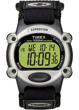 Timex Expedition Mens Chrono Alarm Timer Silver/Black [T48061]