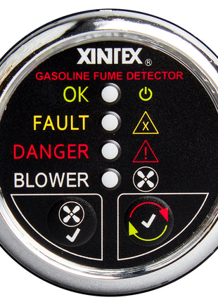 Fireboy-Xintex Gasoline Fume Detector w/Blower Control - Chrome Bezel - 12V [G-1CB-R]