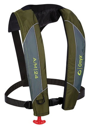 Onyx A/M-24 Automatic/Manual Inflatable PFD Life Jacket - Green [132000-400-004-18]