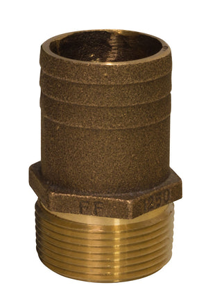 GROCO 1/2" NPT x 3/4" Bronze Full Flow Pipe to Hose Straight Fitting [FF-500]