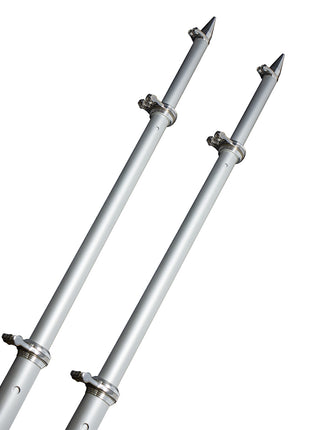 TACO 18 Deluxe Outrigger Poles w/Rollers - Silver/Silver [OT-0318HD-VEL]