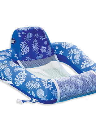 Aqua Leisure Supreme Zero Gravity Chair Hibiscus Pineapple Royal Blue w/Docking Attachment [APL17290S1]