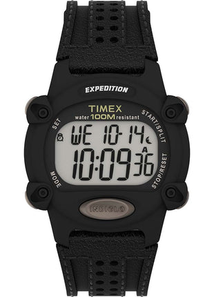 Timex Expedition Chrono 39mm Watch - Black Leather Strap [TW4B20400]