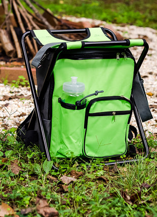 Camco Camping Stool Backpack Cooler - Green [51909]