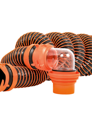 Camco RhinoEXTREME 15 Sewer Hose Kit w/ Swivel Fitting 4 In 1 Elbow Caps [39859]